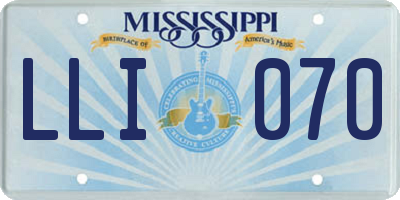 MS license plate LLI070