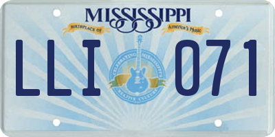 MS license plate LLI071