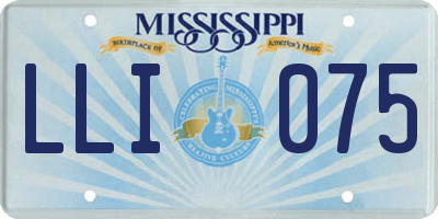 MS license plate LLI075