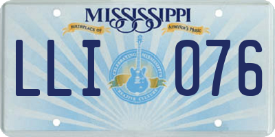 MS license plate LLI076