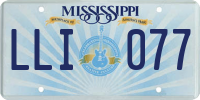 MS license plate LLI077