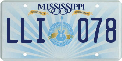 MS license plate LLI078