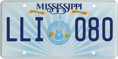 MS license plate LLI080