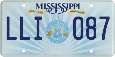 MS license plate LLI087