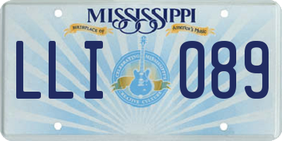 MS license plate LLI089