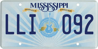 MS license plate LLI092