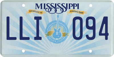 MS license plate LLI094