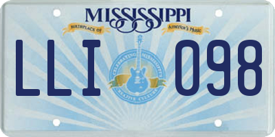 MS license plate LLI098