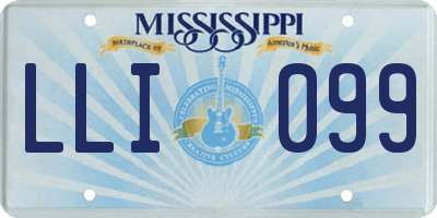 MS license plate LLI099