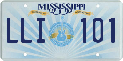 MS license plate LLI101