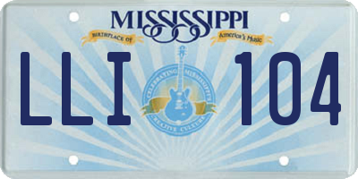 MS license plate LLI104