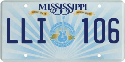 MS license plate LLI106