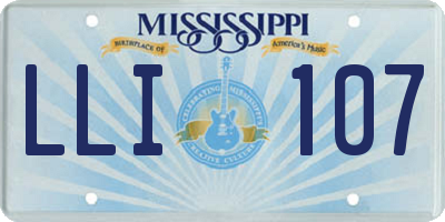 MS license plate LLI107