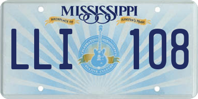 MS license plate LLI108