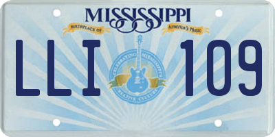 MS license plate LLI109