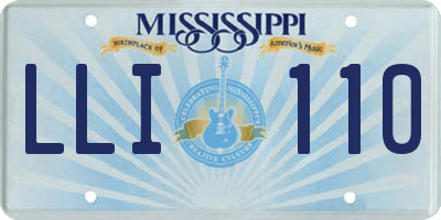 MS license plate LLI110