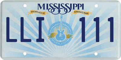 MS license plate LLI111