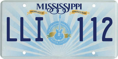 MS license plate LLI112