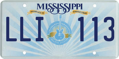MS license plate LLI113
