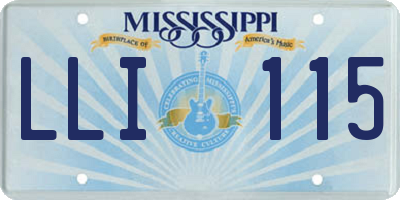 MS license plate LLI115