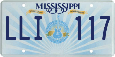 MS license plate LLI117