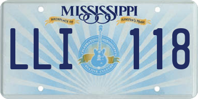 MS license plate LLI118