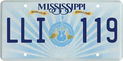 MS license plate LLI119