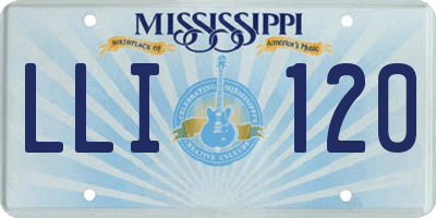 MS license plate LLI120