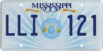 MS license plate LLI121