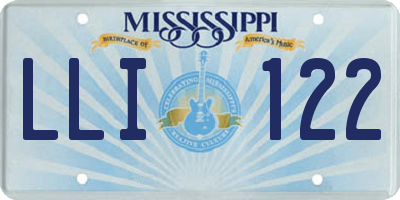MS license plate LLI122