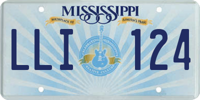 MS license plate LLI124