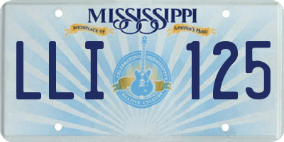 MS license plate LLI125