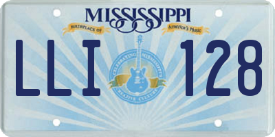 MS license plate LLI128