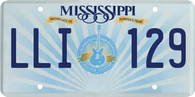 MS license plate LLI129