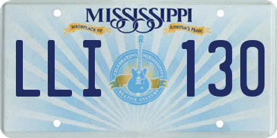 MS license plate LLI130