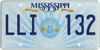 MS license plate LLI132