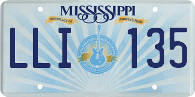 MS license plate LLI135