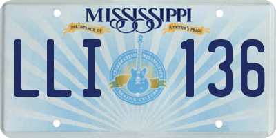 MS license plate LLI136