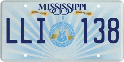 MS license plate LLI138