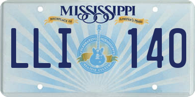 MS license plate LLI140