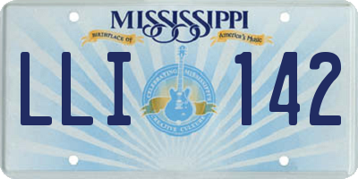 MS license plate LLI142