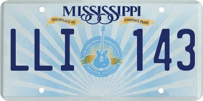 MS license plate LLI143