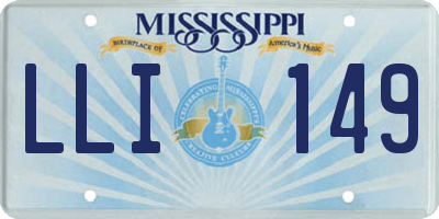 MS license plate LLI149