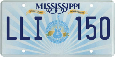 MS license plate LLI150