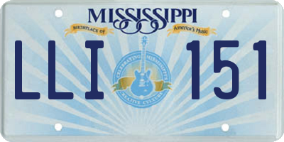 MS license plate LLI151