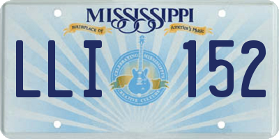 MS license plate LLI152