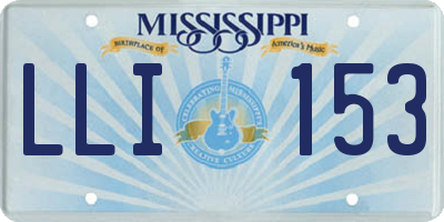 MS license plate LLI153