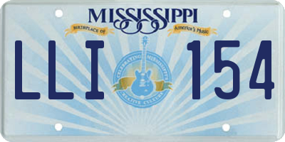 MS license plate LLI154