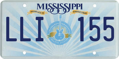 MS license plate LLI155