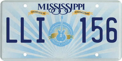MS license plate LLI156